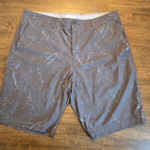7Diamonds Performance Mens Grey Leaf Print‎ Stretch Golf Shorts Size 34